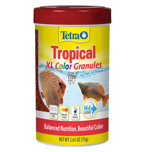 Tetra Tropical XL Color Granules, Enhances Color, Slow Sinking Granules, Supports Immune System, Health Enhancing Formula, Premium Quality, 75g