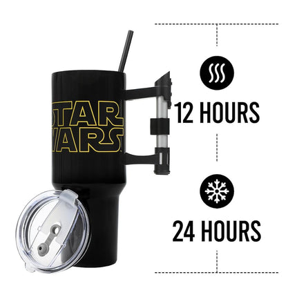 Bioworld Star Wars 40 Oz Stainless Steel Tumbler With Sculpted Lightsaber Handle