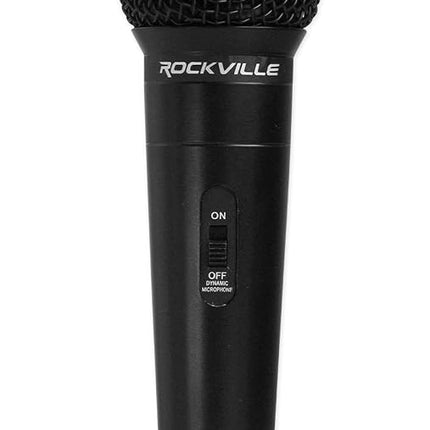 Rockville RMIC-SR Dynamic Handheld Microphone, 600 Ohms +/-30%, 72dB Sensitivity, M-56 Cartridge, Metal Body, OFC Copper Cables & Case, for DJ, Vocal, Karaoke