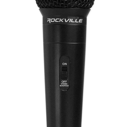 Rockville RMIC-SR Dynamic Handheld Microphone, 600 Ohms +/-30%, 72dB Sensitivity, M-56 Cartridge, Metal Body, OFC Copper Cables & Case, for DJ, Vocal, Karaoke