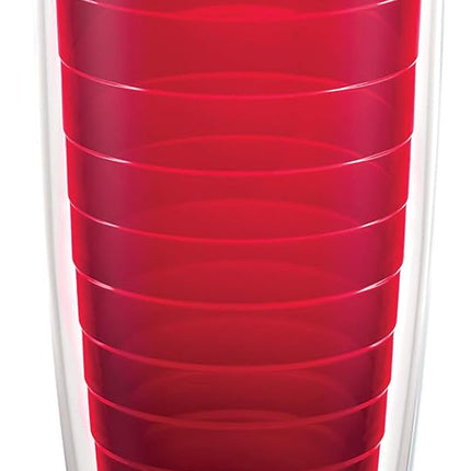 Tervis Clear & Colorful Tabletop Made in USA Double Walled Insulated Tumbler Travel Cup Keeps Drinks Cold & Hot, 16oz, Red