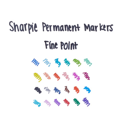 Sharpie Fine Point Permanent Markers, 24-Pack, Assorted Colours (1927352), Package May Vary