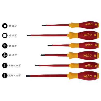 Wiha 35890 Insulated Screwdrivers 6 Piece Set