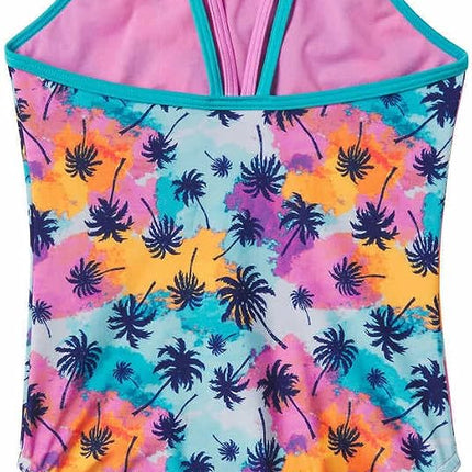 Traje de baño de una pieza Speedo Girls Thin Strap, estampado Multi Palm, M