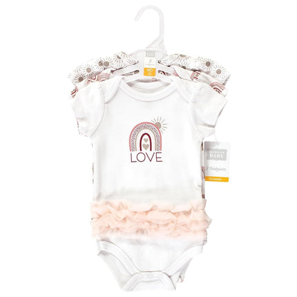 Hudson Baby Unisex Baby Cotton Bodysuits, Love Rainbow Tutu, 0-3 Months, Love Rainbow Tutu, 0-3 Months