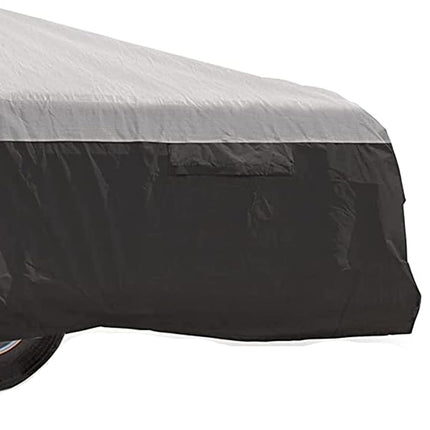 Camco ULTRAGuard 12 to 14' Pop Up RV Camper Cover with Secure Cinching Straps, Zippered Entry Doors, and Covered Air Vents, Gray