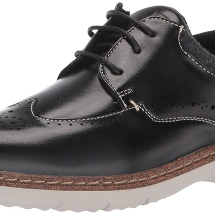 Stacy Adams Boy's Synergy Wingtip Lace Oxford, Black, 11 Big Kid