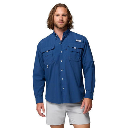 Camisa de manga larga Bahama II PFG descontinuada para hombre Columbia, Carbon, 5X Tall