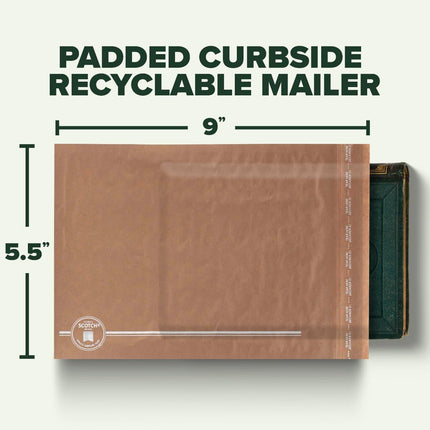 Scotch Curbside Recyclable Padded Mailers, 100 Pack, 5.9 x 9.2 in, Similar Impact Protection to Traditional Bubble mailers (CR-0-1)