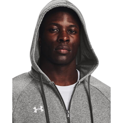 Under Armour Mens Rival Fleece Zip Hoodie - Castlerock Light / /White - LG