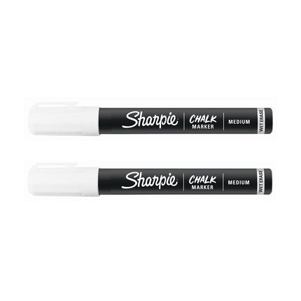 Marcador de tiza borrable en húmedo Sharpie, 2 unidades, blanco