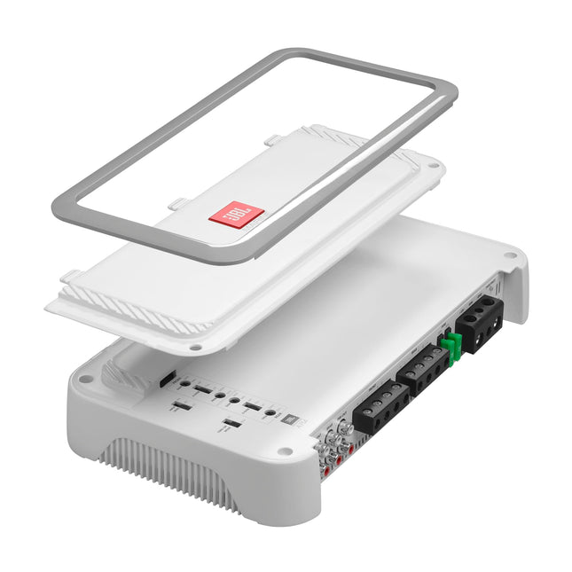 JBL MA754 - High Performance 4-Channel Marine Amplifier, 200 watts RMS x 2 at 4 ohms in bridged Mode (4-ohm Stable in bridged Mode), Preamp and Speaker-Level inputs