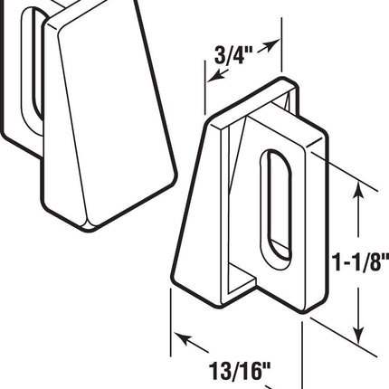 Prime-Line N 6950 Pocket Door Guide, Jamb Mounted, Nylon (1 Pair)