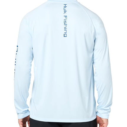 HUK Men's Pursuit Vented Long Sleeve, 30 UPF Fishing Shirt, Ice Water, Large
