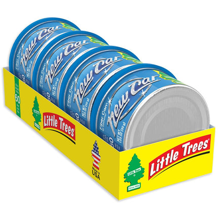 Little Trees Car Air Freshener. Fiber Can Provides a Long-Lasting Scent for Auto or Home. Adjustable Lid for Desired Strength. New Car Scent, 4 Air Fresheners