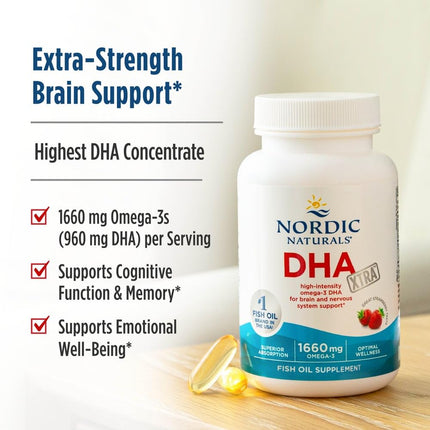 Nordic Naturals DHA Xtra Strawberry 60ct