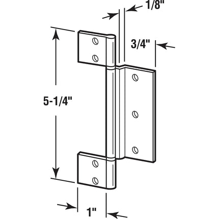 Prime-Line K 5093 Screen Door Hinge with 1/8-Inch Offset, Aluminum