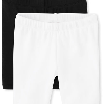Gymboree Girls' and Toddler Bike Shorts, Black/Whi
