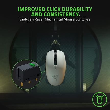 Razer Orochi V2 Ratón Inalámbrico Portátil para Gaming: Ultraligero - 2 Modos Inalámbricos - Hasta 950h de Batería - Switches Mecánicos - Sensor Óptico Avanzado 5G de 18K PPP - Blanco