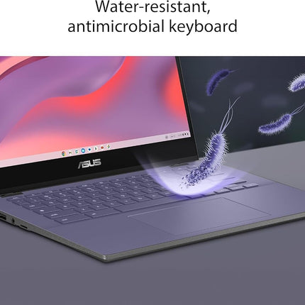 ASUS 14" Chromebook Portable Laptop - 14" FHD LED Display, 8-Core MediaTek Kompanio 520 Processor, 4 GB RAM, 64 GB eMMC, WiFi 6, Chrome OS, 15H Long Battery Life, Net Weight 1.45Kg