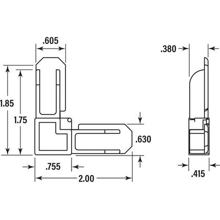 Prime-Line MP7726-50 Screen Frame Corner, 7/16 in. x 3/4 in., White Plastic (50 Pack)