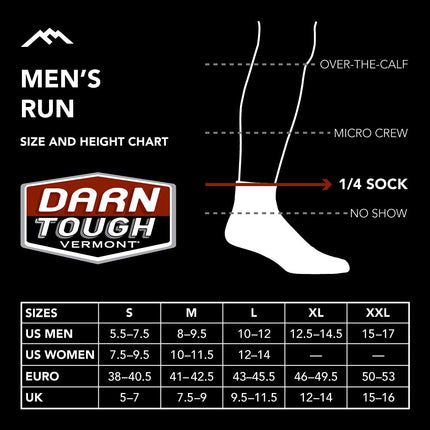 Darn Tough Chaussettes de course quart de cheville ultra-légères Eclipse