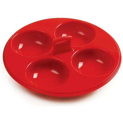 Norpro 9900 Silicone 4 Egg Poacher, Red