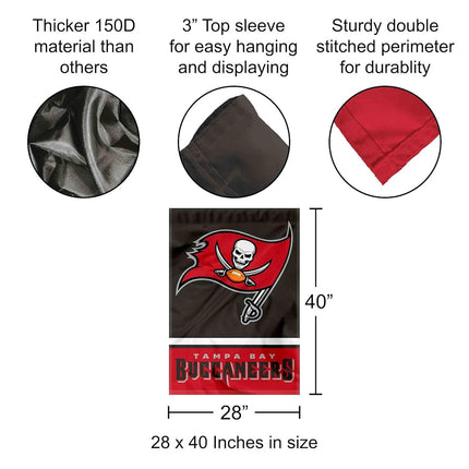 Drapeau de maison double face des Buccaneers de Tampa Bay