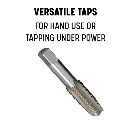 Drill America DWT Series Qualtech High-Speed Steel Left Hand Threading Tap, Uncoated (Bright) Finish, Round with Square End Shank, Taper Chamfer, 7/16"-20 Size (Pack of 12)