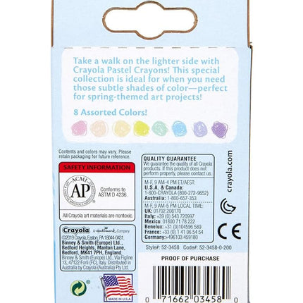 Crayola Pastel Crayons, 8 Count