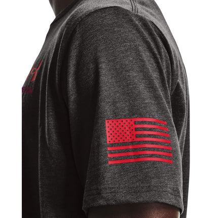 Under Armour Men's New Freedom Flag T-Shirt, Charcoal Medium Heather (019)/Red, Medium