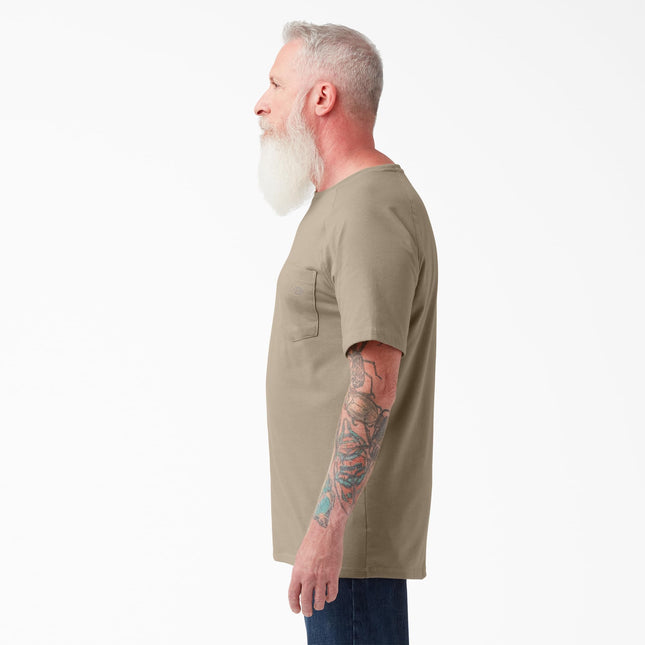 Camiseta de manga corta con bolsillo y refrigeración Dickies para hombre, color Desert Sand, talla grande
