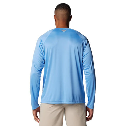 Columbia Men's Terminal Tackle Long Sleeve Shirt, Large, White Cap(Blue), White Logo