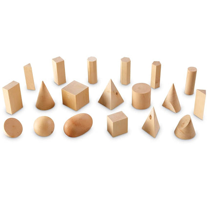 Learning Resources Wooden Geometric Solids (Set of 19)