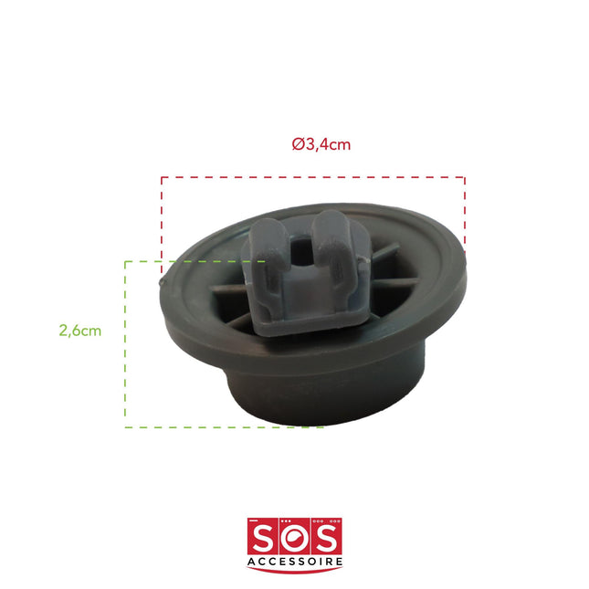 Genuine Original BSH Bosch, Neff, Siemens SMS53M08GB Type Dishwasher Lower Basket Wheel