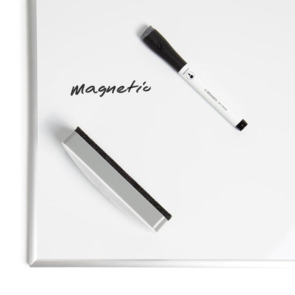 U Brands Whiteboard Eraser, Magnetic Dry Wipe Board Cleaner 5x12.7x2.5 cm in White, Lightweight Modern Design with Premium Felt Surface, Classroom Essential for School, Office, Home
