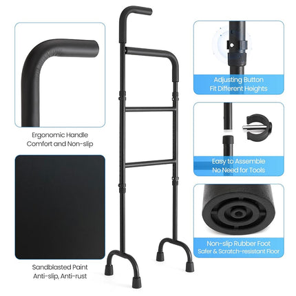 Stair Climbing Assist Cane - 13-Level Adjustable Height,Portable Lightweight,Slip-Resistant&Sturdy -Stair Helper for Up&Down -Mobility Aid for Elderly,Post-Surgery,Sore Hips&Knees -Fits Standard Steps