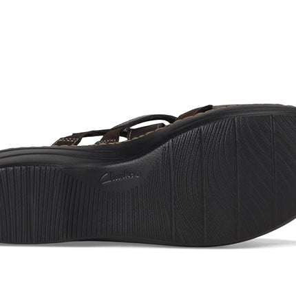 Clarks Women's Merliah Holly Slide Sandal, Dark Brown Leather, 9 UK