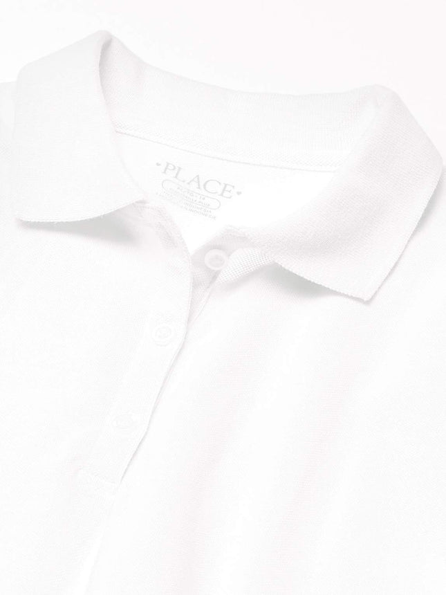 The Children's Place girls Uniform Pique Polo Shirt, White, 10-12 Plus