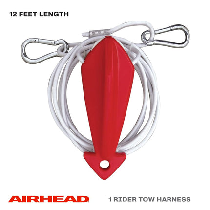 Airhead Tow Demon Harness with Steel Cable for 1 Rider Towable Tubes, Water Skis, Wakeboards and Kneeboards, Multiple