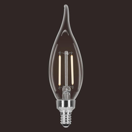 SYLVANIA B10 Clear LED White Filament Bulb, 3.5W, Dimmable, 300 LMS, Candelabra Base, 2700K, Soft White - 4 Pack (41846)