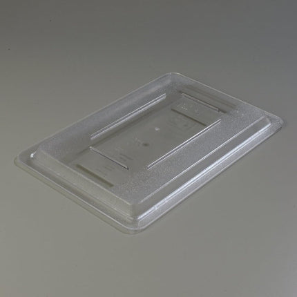 Tapa de plástico para recipientes de alimentos Storplus de Carlisle FoodService Products, tapa para recipientes de almacenamiento, tapa rectangular con diseño apilable para almacenamiento de alimentos, 18 x 12 pulgadas, transparente (paquete de 6)