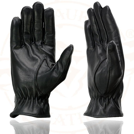 Gants de moto Milwaukee Leather SH247 en cuir noir perforé pour hommes, avec doigts pleins et « articulation ouverte » respirante – Petite taille