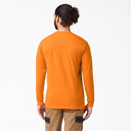 Dickies Men's Pocket Tee L/S Longsleeve T-Shirt, Orange, XXXL