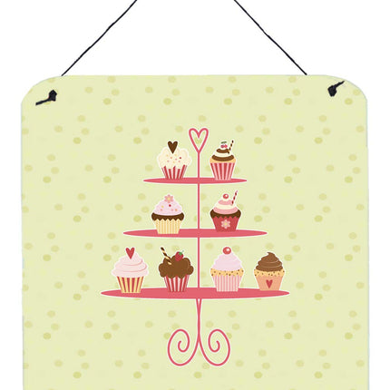 Caroline's Treasures Cupcakes 3 Tier Stand on Gree