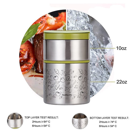 Lille Home Insulated Food Flask, Vacuum Insulated Lunch Box, 950ml