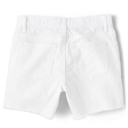 The Children's Place Short en jean mi-long fille, blanc, 6-7 ans