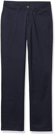 Nautica Boys Flat Front Stretch Twill Chino Khaki Pant, Navy 5-Pocket, 14 Husky