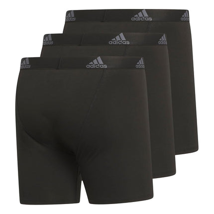 adidas Men's Performance Stretch Cotton Boxer Briefs 3-Pack, Soft Underwear, Superior Comfort, Black/Onix Grey, 4XL Big Tall