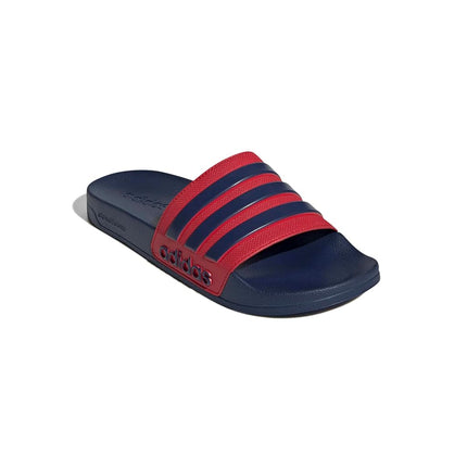 adidas Unisex Adilette Shower Slides Dark Blue/Dark Blue/Better Scarlet 17 UK 53 EU